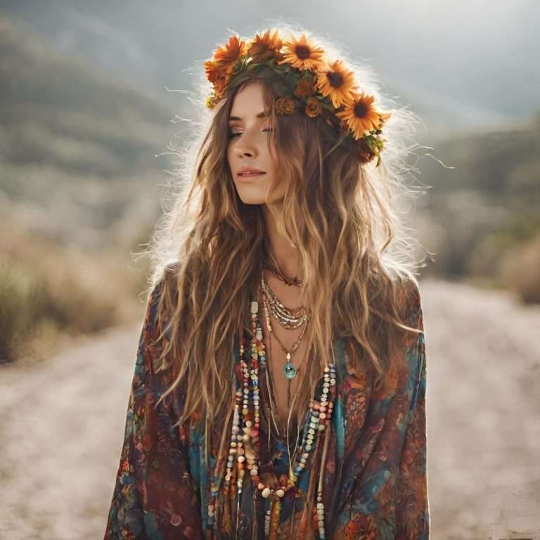 Serene Dance of a Beautiful Hippy: A Vibrant Poem on Peace and Love