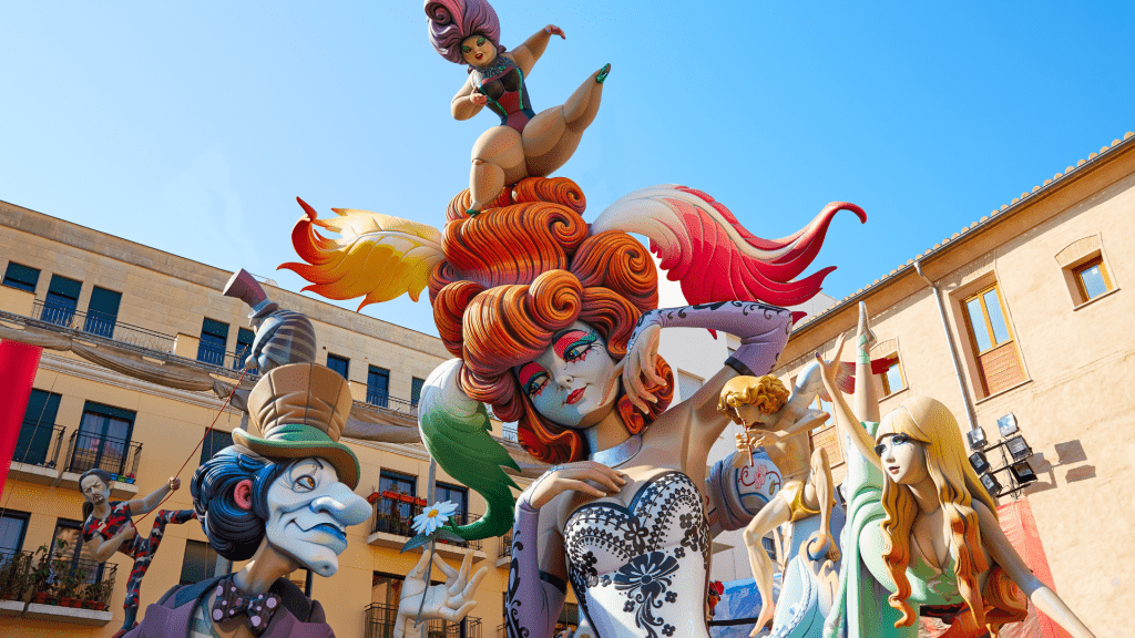 Fallas Fest Figures in Valencia Traditional Spain