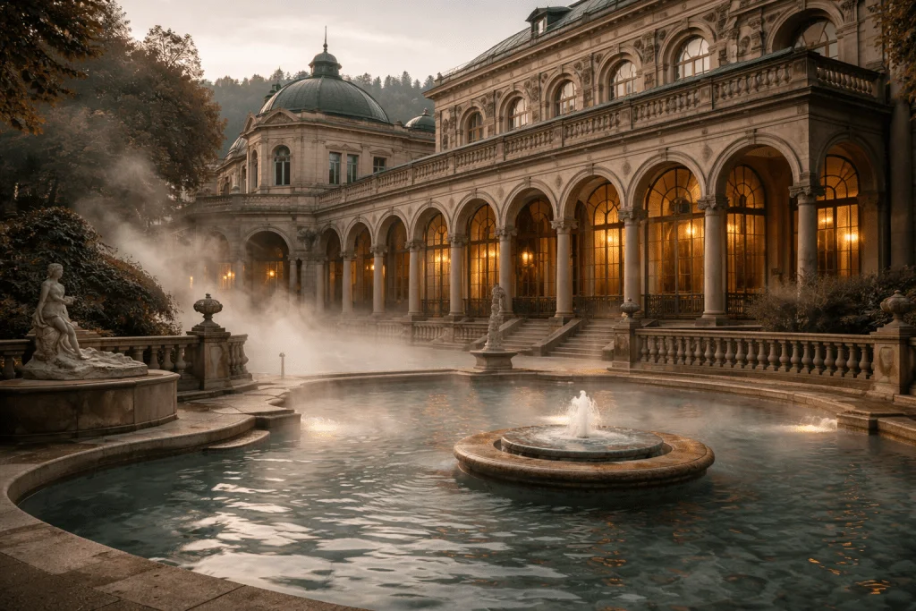 Historic thermal spa in Baden-Baden Germany with mineral pools and elegant architecture