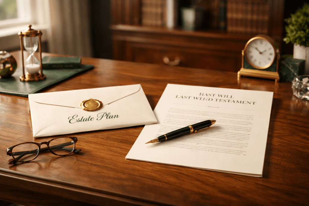 Legal will document on professional desk representing asset distribution executor and probate planning