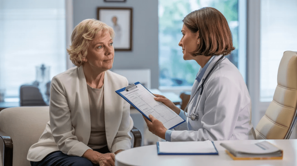 Doctor Evaluating Memory With Patient