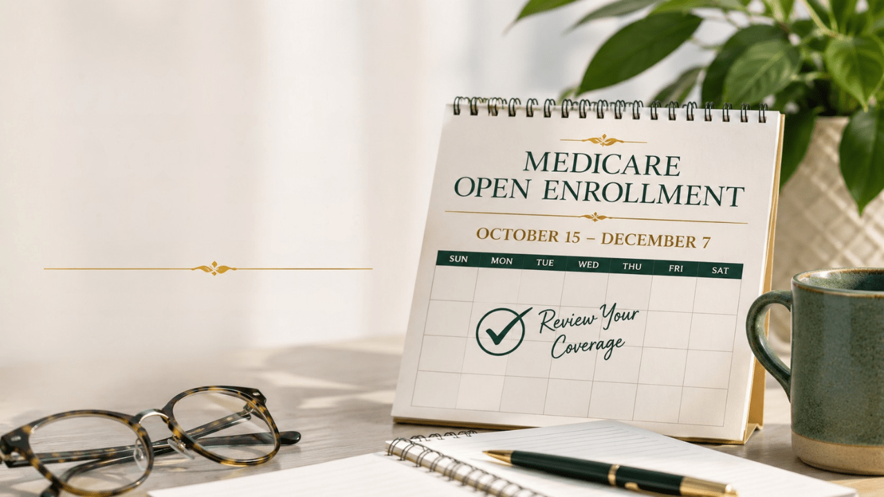 Medicare Open Enrollment calendar explaining what happens if you make no changes to your Medicare plan.